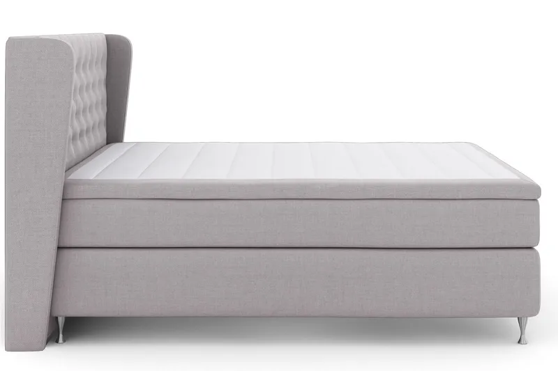 Select No 5 Komplett Sengepakke 210x210 Fast Watergel - Lysegrå/Sølvben - Møbler - Senger - Kontinentalsenger