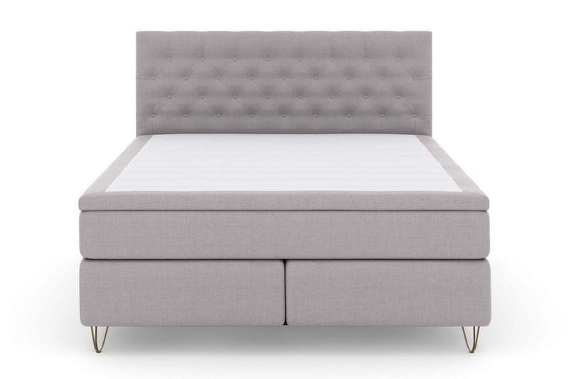 Select No 5 Komplett Sengepakke 210x210 Fast Watergel - Lysegrå/V-formede Metallben - Møbler - Senger - Kontinentalsenger