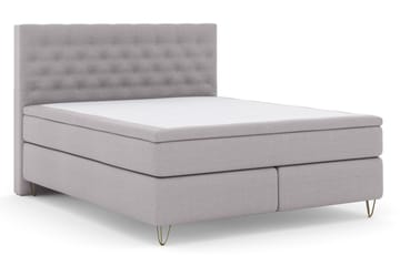 Select No 5 Komplett Sengepakke 210x210 Fast Watergel - Lysegrå/V-formede Metallben - Møbler - Senger - Kontinentalsenger