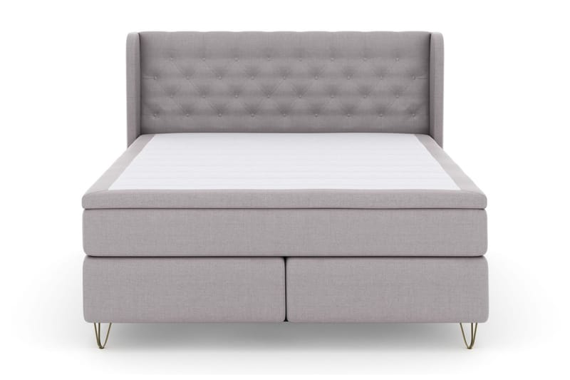 Select No 5 Komplett Sengepakke 210x210 Fast/Medium Watergel, Lysegrå/V-formede Metallben
