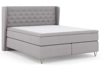 Select No 5 Komplett Sengepakke 210x210 Fast/Medium Watergel - Lysegrå/V-formede Metallben - Møbler - Senger - Kontinentalsenger