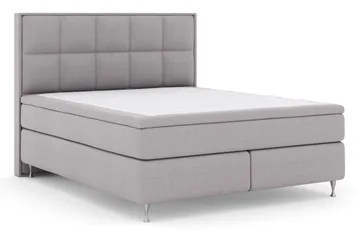 Select No 5 Komplett Sengepakke 210x210 Medium Lateks - Lysegrå/Sølvben - Møbler - Senger - Kontinentalsenger