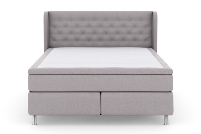 Select No 5 Komplett Sengepakke 210x210 Medium Watergel, Lysegrå/Metallben