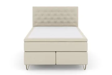 Select No 6 Komplett Sengepakke 140x200 Fast Watergel - Beige/V-formede Metallben - Møbler - Senger - Kontinentalsenger