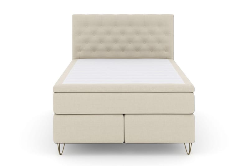 Select No 6 Komplett Sengepakke 140x200 Fast Watergel - Beige/V-formede Metallben - Møbler - Senger - Kontinentalsenger