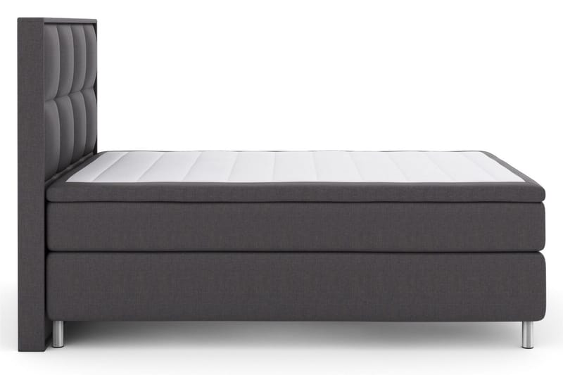 Select No 6 Komplett Sengepakke 140x200 Fast/Medium Watergel, Mørkegrå/Metallben