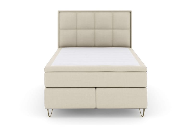 Select No 6 Komplett Sengepakke 140x200 F/M Memory/Pocket, Beige/V-formede Metallben