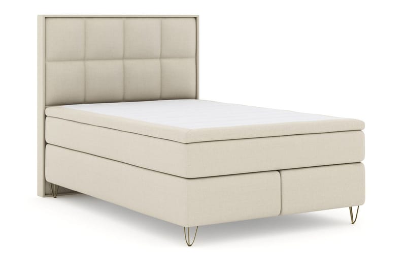 Select No 6 Komplett Sengepakke 140x200 F/M Memory/Pocket - Beige/V-formede Metallben - Møbler - Senger - Kontinentalsenger