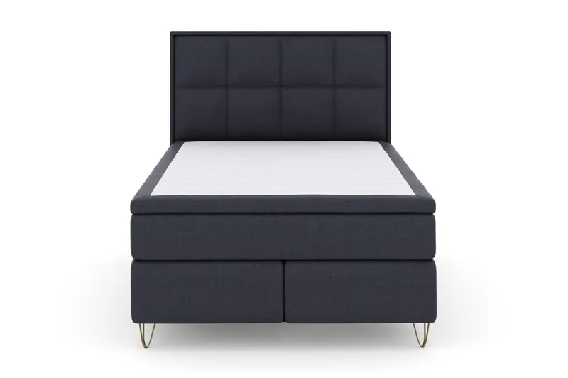 Select No 6 Komplett Sengepakke 140x200 F/M Memory/Pocket, Blå/V-formede Metallben