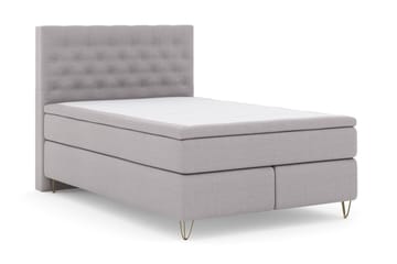 Select No 6 Komplett Sengepakke 140x200 F/M Memory/Pocket - Lysegrå/V-formede Metallben - Møbler - Senger - Kontinentalsenger