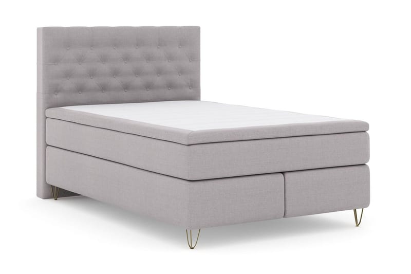 Select No 6 Komplett Sengepakke 140x200 F/M Memory/Pocket - Lysegrå/V-formede Metallben - Møbler - Senger - Kontinentalsenger