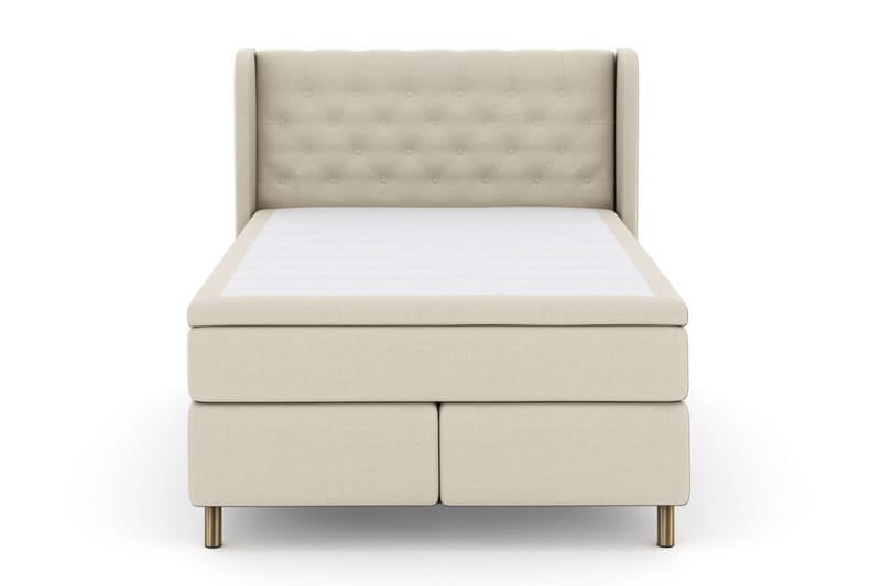 Select No 6 Komplett Sengepakke 140x200 Medium Memory/Pocket - Beige/Kobberben - Møbler - Senger - Kontinentalsenger