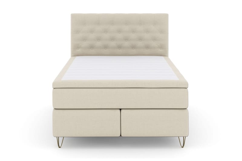 Select No 6 Kontinentalseng 140x200 Fast Lateks/Memory - Beige/V-formede Metallben - Møbler - Senger - Kontinentalsenger