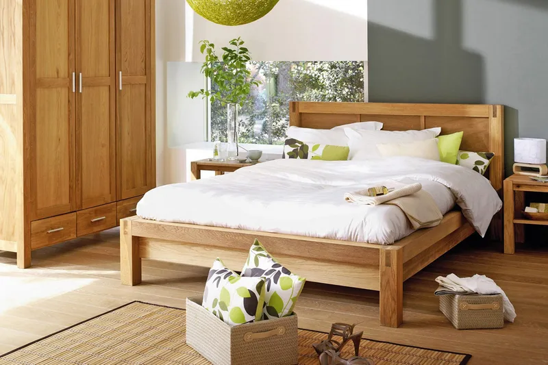 Seng CHICAGO 160x200cm Eikefiner - Møbler - Senger - Kontinentalsenger