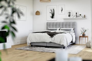 Seng med Oppbevaring Boxford 160x200 - Lysgrå - Møbler - Senger - Kontinentalsenger