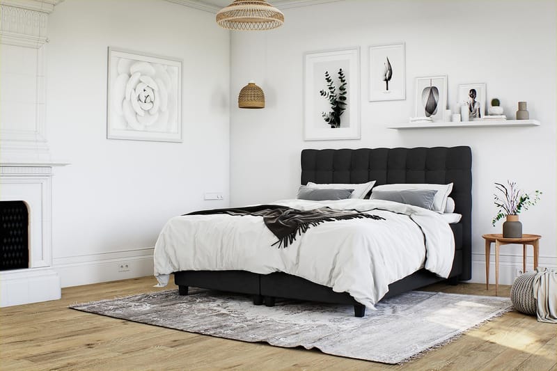 Seng med Oppbevaring Boxford 160x200 - Svart - Møbler - Senger - Kontinentalsenger