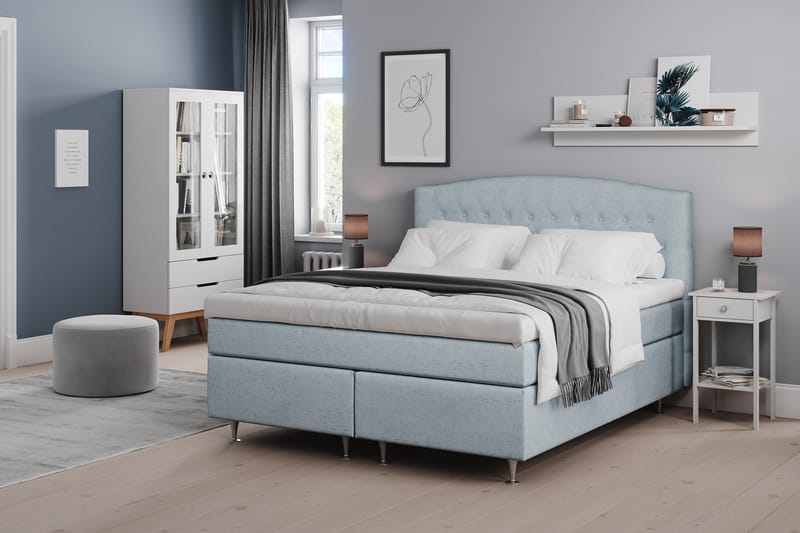 Sengepakke Abelie 180x200 Medium - Lysblå - Møbler - Senger - Kontinentalsenger