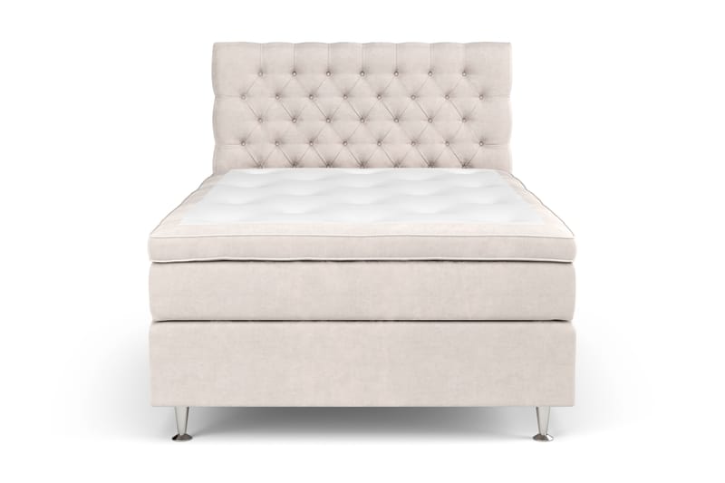 Sengepakke Estelle 140x200 cm - Beige | Fløyel - Møbler - Senger - Kontinentalsenger