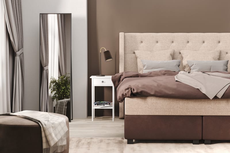 Sengepakke Havanna 105x200 med To Beige Puter - (+Flere valg) Beige/Brun - Møbler - Senger - Kontinentalsenger