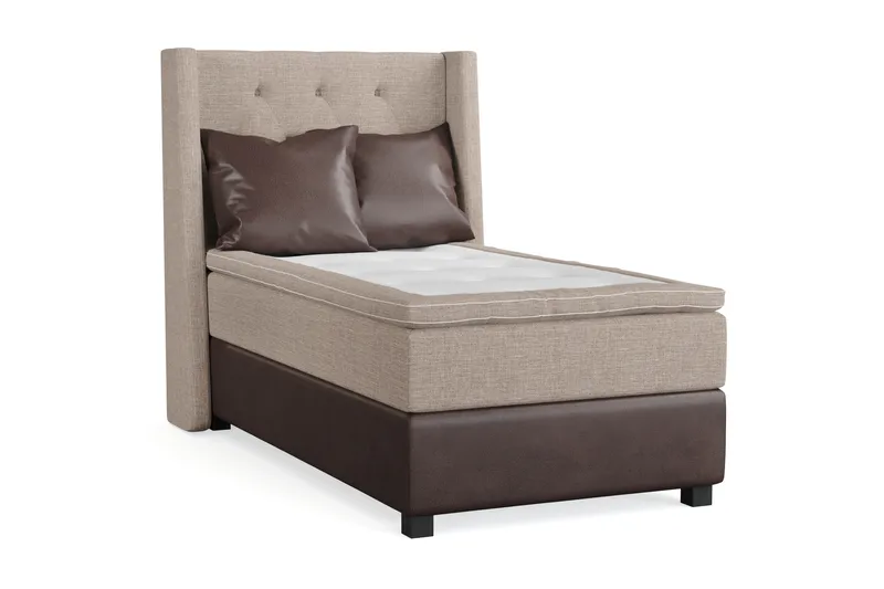 Sengepakke Havanna 105x200 med To Brune Puter - (+Flere valg) Beige/Brun - Møbler - Senger - Kontinentalsenger