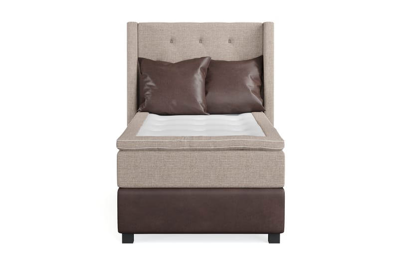 Sengepakke Havanna 105x200 med To Brune Puter - (+Flere valg) Beige/Brun - Møbler - Senger - Kontinentalsenger