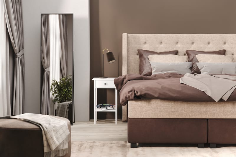 Sengepakke Havanna 210x210 med To Brune To Beige Puter - (+Flere valg) Beige/Brun - Møbler - Senger - Kontinentalsenger