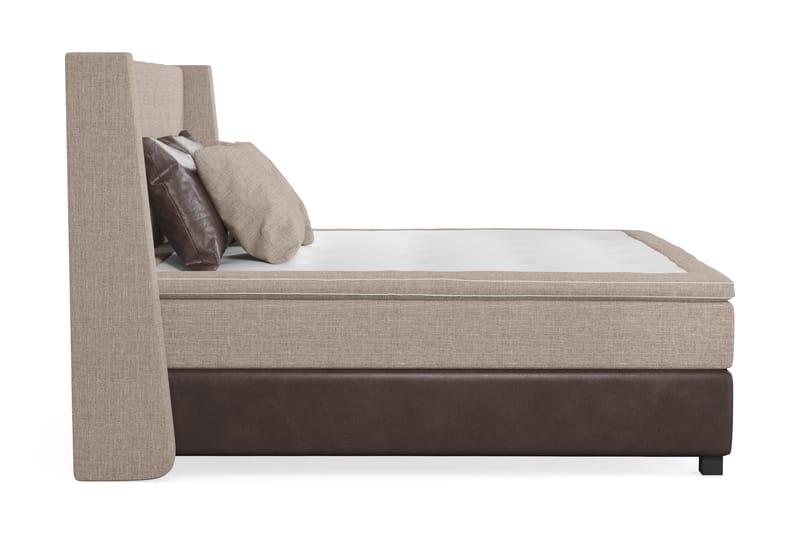 Sengepakke Havanna 210x210 med To Brune To Beige Puter - (+Flere valg) Beige/Brun - Møbler - Senger - Kontinentalsenger