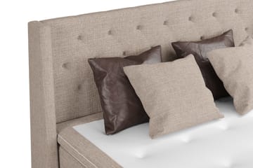 Sengepakke Havanna 210x210 med To Brune To Beige Puter - (+Flere valg) Beige/Brun - Møbler - Senger - Kontinentalsenger