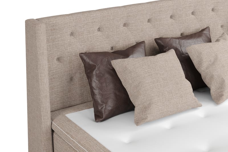 Sengepakke Havanna 210x210 med To Brune To Beige Puter - (+Flere valg) Beige/Brun - Møbler - Senger - Kontinentalsenger