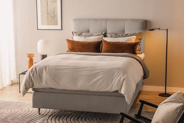 Sengepakke Kakichi Boucle 120x200 Knappet gavl - Grå - Møbler - Senger - Kontinentalsenger