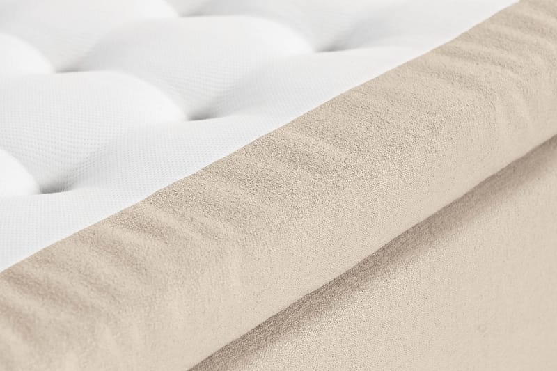 Sengepakke Kakichi Boucle 140x200 Dypheftende gavl - Beige - Kontinentalsenger - Komplett sengepakke