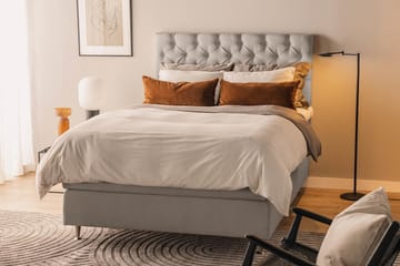 Sengepakke Kakichi Boucle 140x200 Dypheftende gavl - Grå - Møbler - Senger - Kontinentalsenger