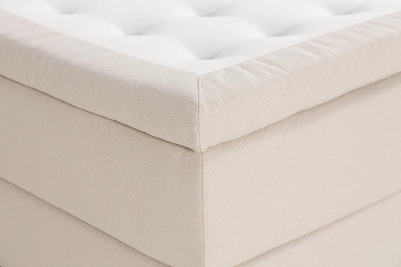 Sengepakke Kakichi Boucle 140x200 Dypheftende gavl - Lysebeige - Kontinentalsenger - Komplett sengepakke