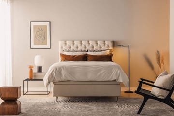 Sengepakke Kontinentalseng Oslo Lyx 140x200 cm - Lysebeige - Møbler - Senger - Kontinentalsenger