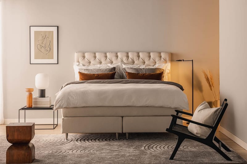 Sengepakke Kontinentalseng Oslo Lyx 160x200 cm - Lysebeige - Møbler - Senger - Kontinentalsenger