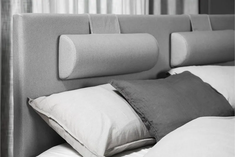 Sengepakke Lucky 150x200 Skum Glatt Sengegavl - Grå - Møbler - Senger - Kontinentalsenger