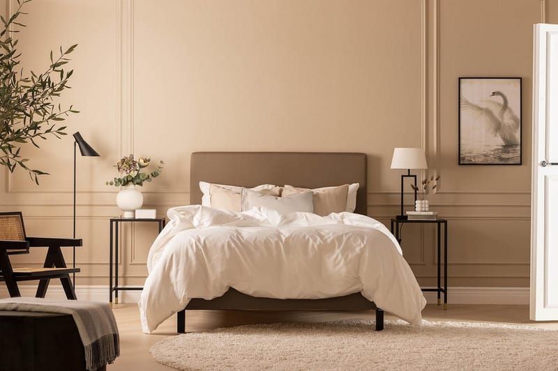 Sengepakke Nayaka 120x200 Skummadrass - Glatt gavl Brun - Møbler - Senger - Kontinentalsenger