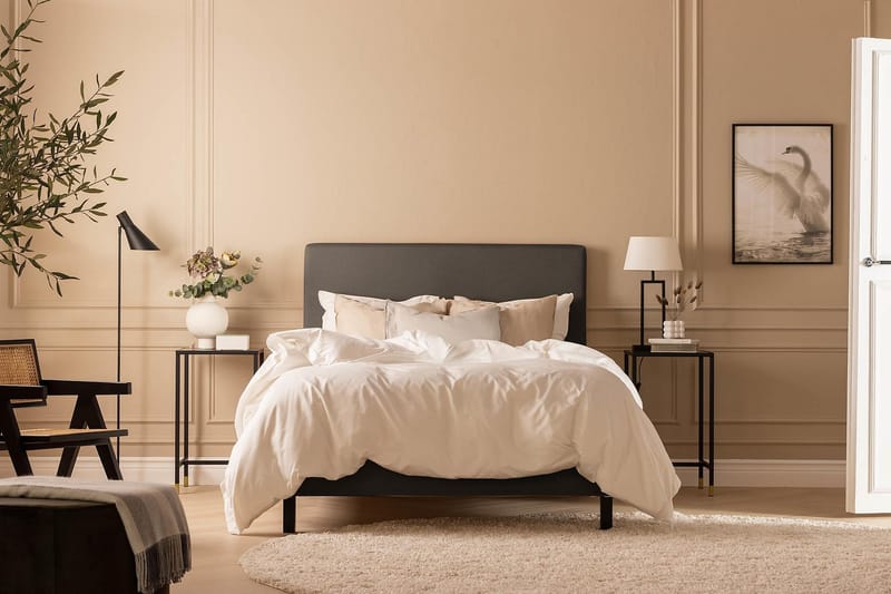 Sengepakke Nayaka 120x200 Skummadrass - Glatt gavl Mørkegrå - Møbler - Senger - Kontinentalsenger