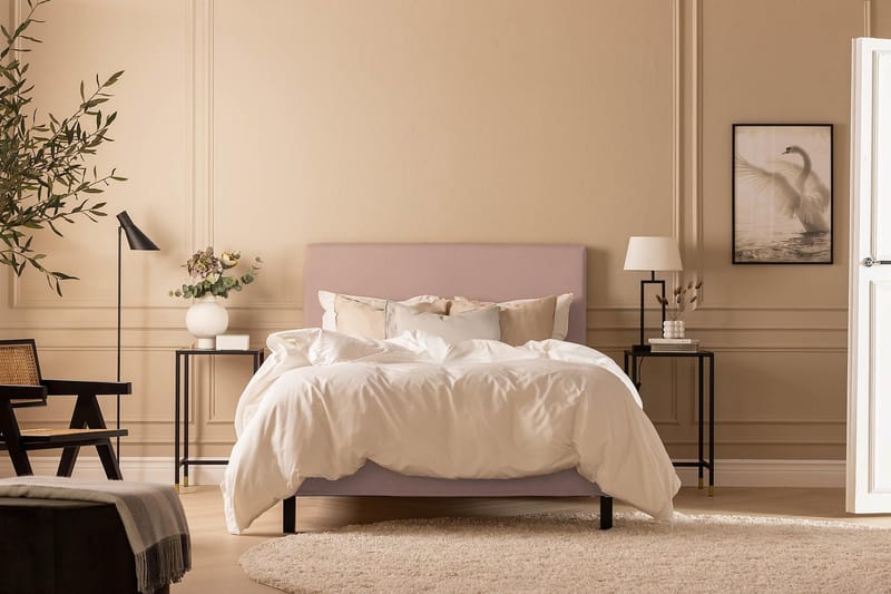 Sengepakke Nayaka 120x200 Skummadrass - Glatt gavl Rosa - Møbler - Senger - Kontinentalsenger