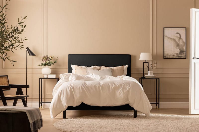 Sengepakke Nayaka 120x200 Skummadrass - Glatt gavl Svart - Møbler - Senger - Kontinentalsenger