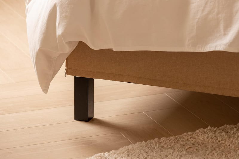 Sengepakke Nayaka 140x200 Lateksmadrass - Knappet gavl Beige - Møbler - Senger - Kontinentalsenger