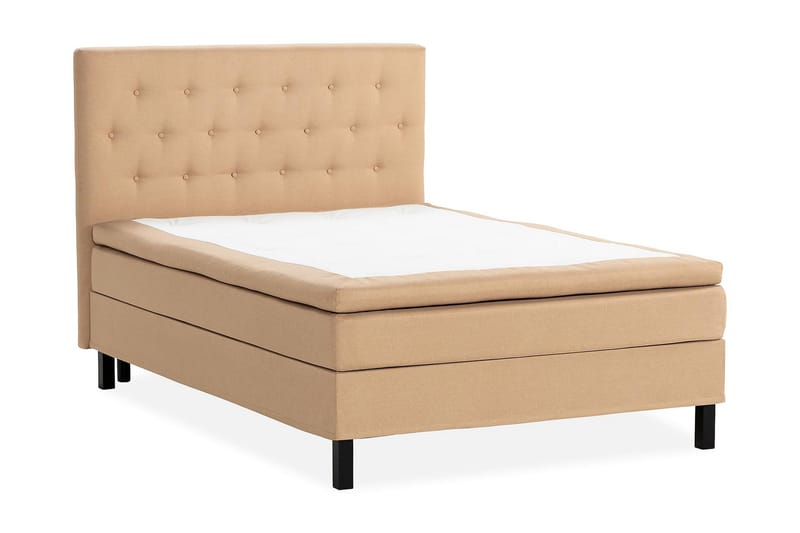 Sengepakke Nayaka 140x200 Lateksmadrass - Knappet gavl Beige - Møbler - Senger - Kontinentalsenger