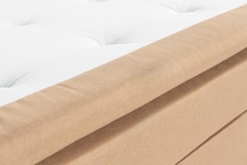 Sengepakke Nayaka 150x200 Lateksmadrass - Dypheftet gavl Beige - Møbler - Senger - Kontinentalsenger