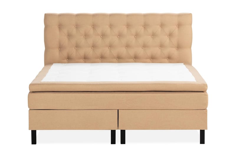 Sengepakke Nayaka 150x200 Lateksmadrass - Dypheftet gavl Beige - Møbler - Senger - Kontinentalsenger