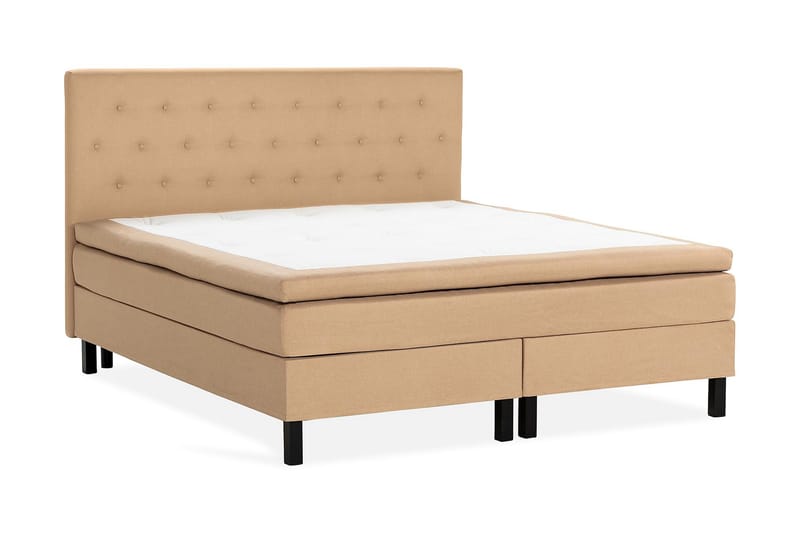 Sengepakke Nayaka 160x200 Lateksmadrass - Knappet gavl Beige - Møbler - Senger - Kontinentalsenger