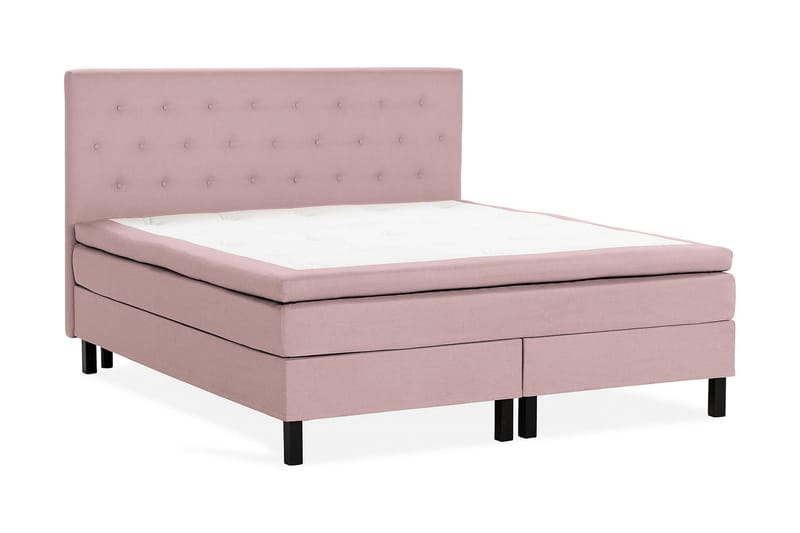 Sengepakke Nayaka 160x200 Lateksmadrass - Knappet gavl Rosa - Møbler - Senger - Kontinentalsenger
