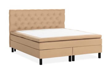 Sengepakke Nayaka 160x200 Memorymadrass - Dypheftet gavl Beige - Møbler - Senger - Kontinentalsenger