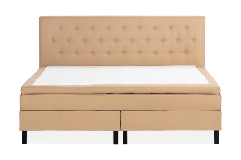 Sengepakke Nayaka 210x210 Lateksmadrass - Knappet gavl Beige - Møbler - Senger - Kontinentalsenger