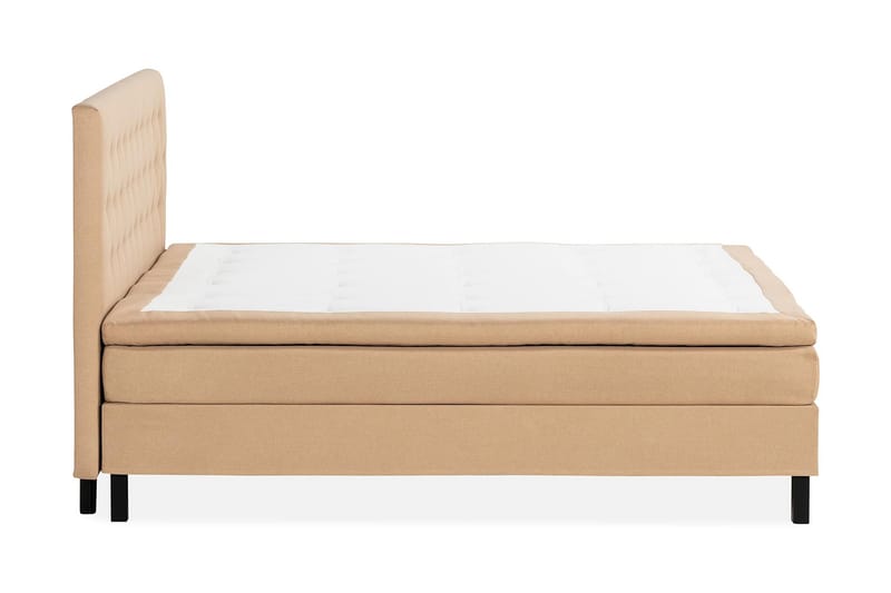 Sengepakke Nayaka 210x210 Lateksmadrass - Knappet gavl Beige - Møbler - Senger - Kontinentalsenger