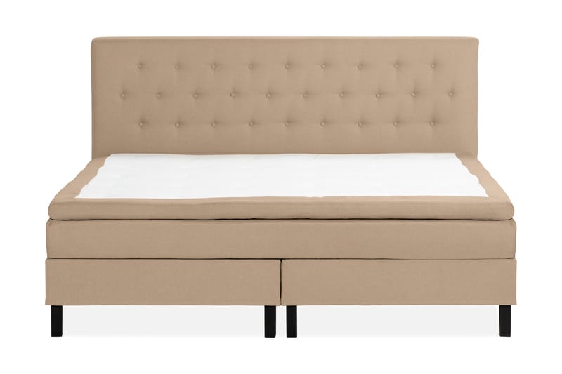 Sengepakke Nayaka 210x210 Skummadrass - Knappet gavl Beige - Møbler - Senger - Kontinentalsenger